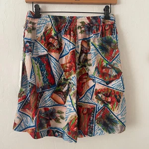 BODE NY Seersucker Postal Tropical Vacaciones Floral Pantalones Cortos Talla M/L $430 NUEVO - Imagen 1 de 9