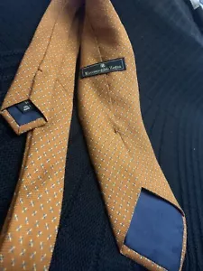 Ermenegildo Zegna Orange Jacquard Geometric Silk Tie Italy X excellent Conditio - Picture 1 of 7
