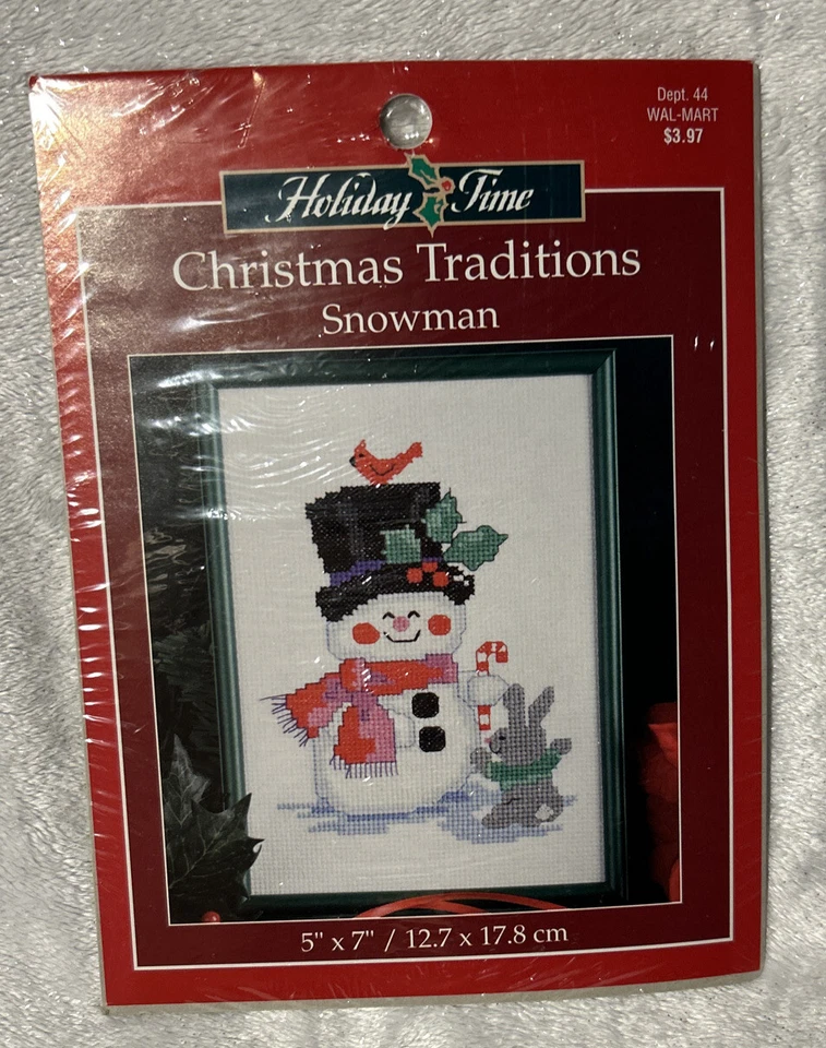 Kit de punto de cruz contado muñeco de nieve y amigos de Christmas Traditions-Holiday Time/LA Foto 1 de 3