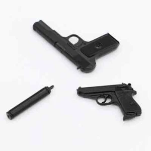1/10 Scale PISTOL GUN + SILENCER Metal Guns (2) GUNS - Picture 1 of 8