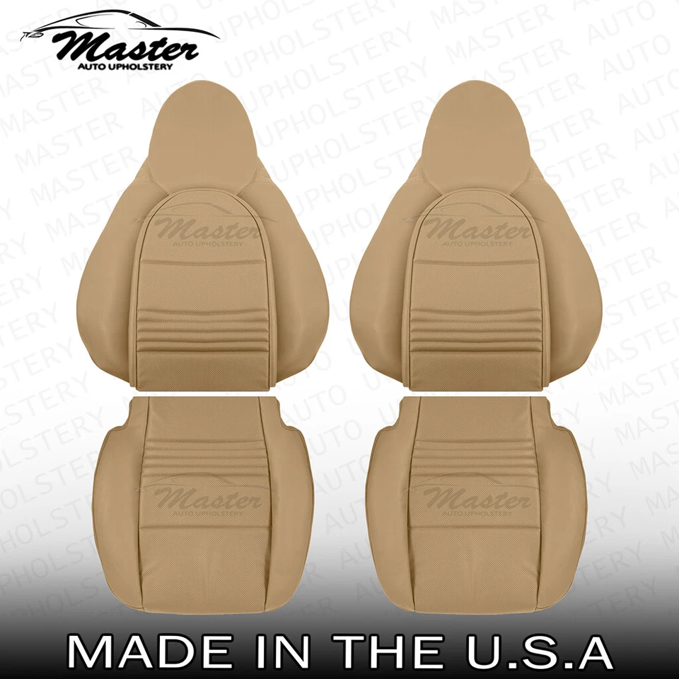 替换件适用于 1997 - 2004 年保时捷 Boxster 前棕褐色乙烯基座椅套,香水。 — 第 1/1 张图片