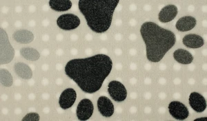 Material de tela de lana de abrazo de coral súper suave de lujo - PUNTO CON PATAS GRIS NEGRO - Imagen 1 de 1