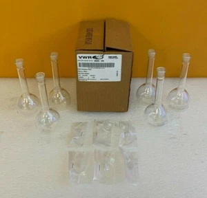 VWR 89000-404 (Case of 6), 100 ml, Volumetric Flasks with Glass Stoppers. New! - Picture 1 of 2