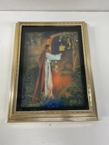 VINTAGE RELIGIOUS JESUS KNOCKING ON DOOR HOLOGRAM WALL CLOCK - Picture 1 of 5