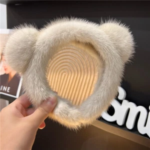 Womens Fashional Real Mink Fur Headband Hair Band Hair hoop Decor Hair Accessory - Picture 1 of 7