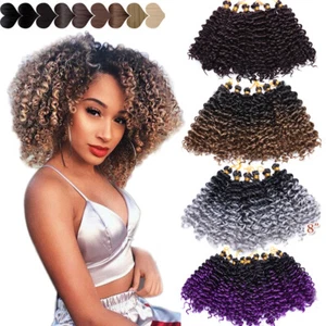 100% Natural Water Wave Crochet Braids Kinky Curly 10% Human Hair Extensions US - Picture 1 of 21