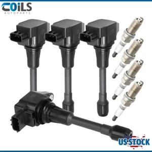 4 Pack Ignition Coil & IRIDIUM Spark Plug For Nissan Altima Sentra Rogue Versa - Picture 1 of 24