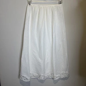 Vintage Wonder Maid Baumwollmischung langer halber Slip weiß kleines Union Etikett Made in USA - Bild 1 von 6