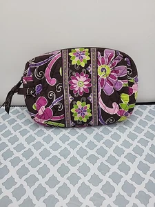 Vera Bradley Kosmetiktasche lila Lochmuster Kunststoff gefüttert Reißverschluss oben - Bild 1 von 7