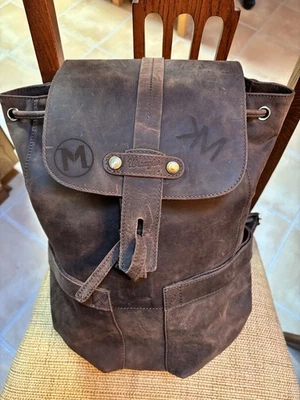 Mochila WRANGLER de cuero marrón resistente como nueva Foto 1 de 4