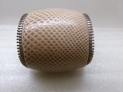 Brazalete Ted Rossi Cuero Piel de Serpiente Tono Dorado 2 3/8" Ancho Bronceado Cremallera Borde Foto 1 de 4