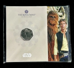 Moneda de 50 peniques 2024 Star Wars Han Solo y Chewbacca Royal Mint paquete sellado - Imagen 1 de 2