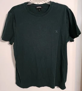 Express Shirt Mens Green Crew Neck Short Sleeve Solid Pullover Size Medium - Picture 1 of 4