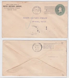 TurtlesTradingPost - Boston, da MA a Fresno, CA 1901 - su stazionario - entrambi annullati - Foto 1 di 3
