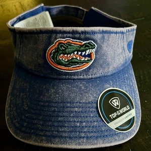 Florida Gators TOP NCAA Denim Blue Jean Adjustable Visor New - Picture 1 of 4