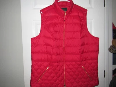 TALBOTS WOMAN 3X Down Filled Puffer Vest Jacket Red Full Zip Excellent - Image 1 of 4
