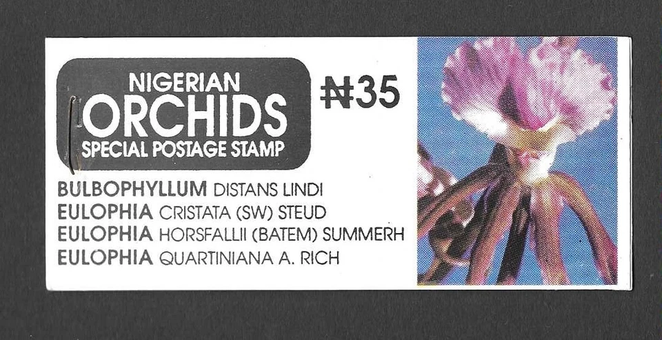 Folleto de orquídea nigeriana raro Nigeria 1993 MNH Foto 1 de 1