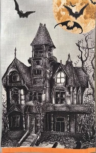 Nicole Miller Halloween Perlen Spukhaus Mond Tuch Tischläufer 14” x 72” - Bild 1 von 1