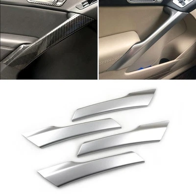 Carbon Fiber /Silver Interior Door Pull Handle cover For VW Tiguan 2008-2016 ABS - Image 1 of 4