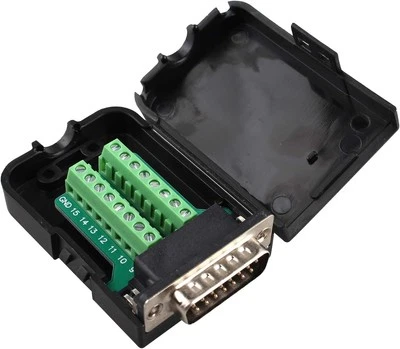 FUTHEDA DB15 D-SUB Male Jack 15 Pins Port Adapter to 2 Row Terminal Connector Signal...