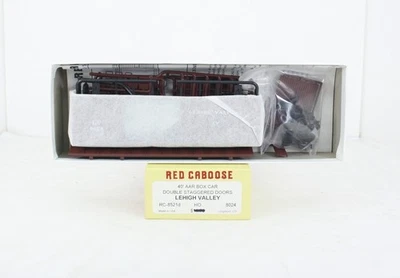 HO Red Caboose RC-8521d Lehigh Valley 40’ AAR Box Car Double Door LV 8024 - Image 1 of 3