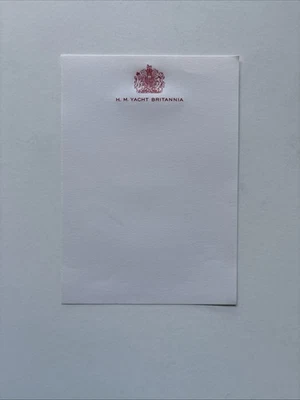 Antique Vintage Royal Family H. M. Yacht Britan   Unused Letterhead Coat Of Arms - Image 1 of 2