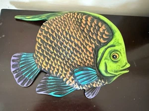 Tonala Mexikanische Keramik Fisch, Volkskunst Bunt Vintage 3-D Nachlass - Bild 1 von 9