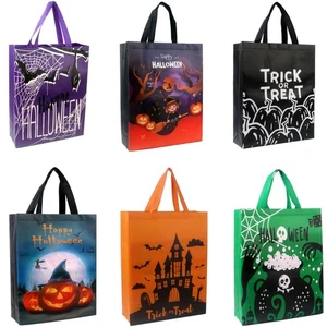 Halloween Bags Novelty Trick or Treat Large (38X30X6cm) 12 Pack Non Woven Fabric - Picture 1 of 4
