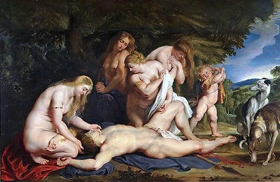 PETER PAUL RUBENS THE DEATH OF ADONIS EROTIC ART GICLEE PRINT FINE CANVAS - Image 1 of 1