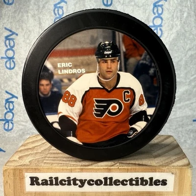 ERIC LINDROS PHILADELPHIA FLYERS NHL NHLPA FOTO RARA DISCO DE COLECCIÓN 🇨🇦 Foto 1 de 4