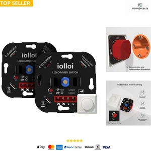 LED Dimmer Schalter, Drehdimmer Unterputz für LED und Halogen, 2er-Pack - Bild 1 von 1