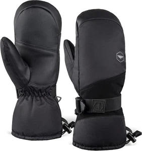 Tough Outdoors Winter Ski Mittens Men & Women - Adult X-Large, M3 - Black - Picture 1 of 6