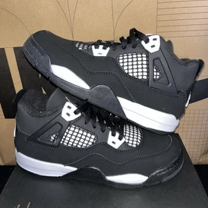 NEW Nike Air Jordan 4 Retro White Thunder Black PS NBY FV4537-001 Size 3Y - Picture 1 of 7