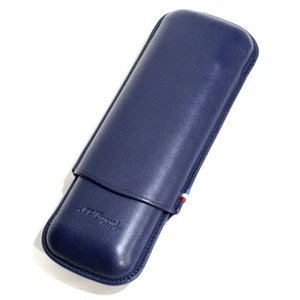 S.T.Dupont 183121 Atelier 2 Zigarren Blau Leder Triple Zigarrenetui Neu - Bild 1 von 6