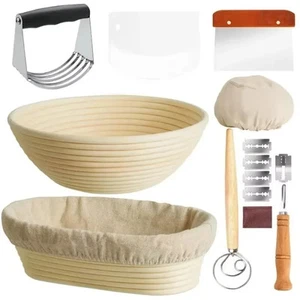 Natural Sourdough Bread Fermentation Basket Set Rattan Dough Fermentation Set - Bild 1 von 18