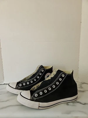 Converse unissex All Star Hi Top lona preta masculina 10,5 feminina 12,5  - Imagem 1 de 4