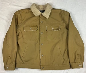 Vintage Gap Mantel HERREN EXTRA LARGE XL Canvas Knopfleiste Sherpa Trucker Y2K MÄNGEL - Bild 1 von 14