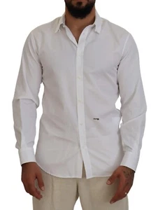 DSQUARED2 Shirt White Cotton Collared Long Sleeves Formal IT48/US38/M RRP 750usd - Picture 1 of 9