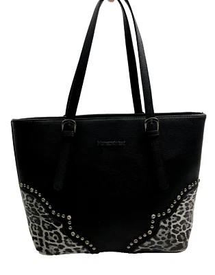 Montana West 3 pieces Handbag Set Leopard Print Tote Bag for Women Black - Image 1 of 4