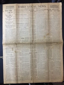 Treaty of Versailles WWI 1919 West Chester PA Newspaper - Picture 1 of 6