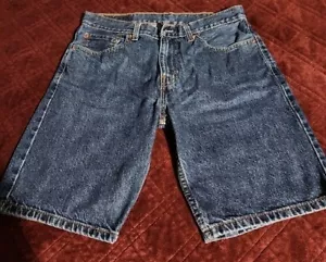 Levi's 505 Pantaloncini Uomo 31 Lavaggio Blu Scuro 100% Cotone Denim - Usati - Foto 1 di 3