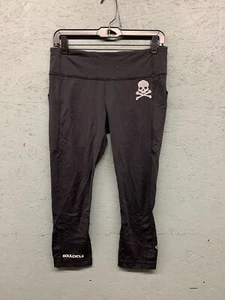 SoulCycle x Lululemon Women’s Cropped Leggings Black Skull Logo Size 8 - Picture 1 of 11