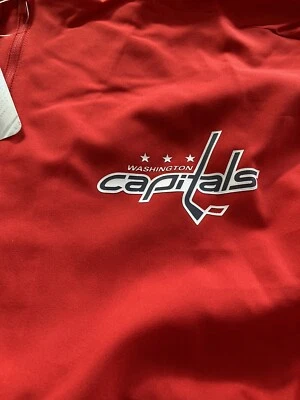 MENS Adidas NHL WASHINGTON CAPITALS LIGHTWEIGHT GAMEMODEL 1/4 Zip 2XL RED NWT  - Image 1 of 4