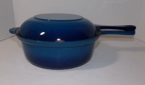 Sartén de hierro fundido esmaltada Technique con tapa de sartén azul - Imagen 1 de 10