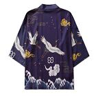 Niepce Men's Flying Cranes in The Clouds Graphic Japanese Kimono Cardigan