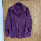 Jaeger Purple And Black Striped Blouse size 16