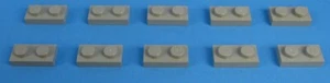 10 x Lego Oldgray plate 1x2 ref 3023 set 8868 6940 8680 8479 6074 3739 8485 5550 - Photo 1/1