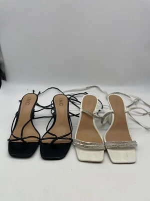 Lot of 2 pair - INC International Concepts Women's Heels Size 7M: Black & White - Image 1 of 4