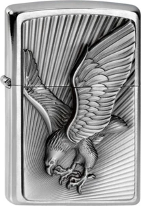 Zippo Feuerzeug Eagle Benzinfeuerzeug Messing Adler Benzin Sturmfeuerzeug Chrom - Bild 1 von 4