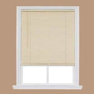 Home Basics Mini Blind 36-1/2|"W x 64"L Backside Room Darkening Cordless Ivory - Picture 1 of 6